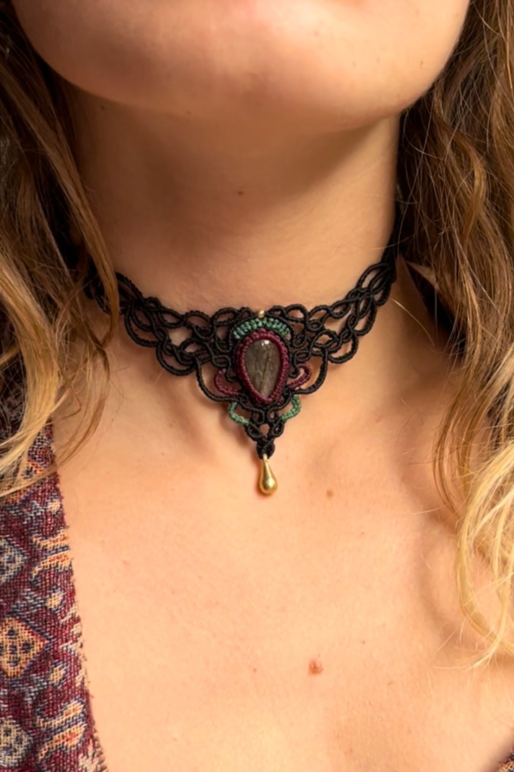  Labradorit Choker-Halskette