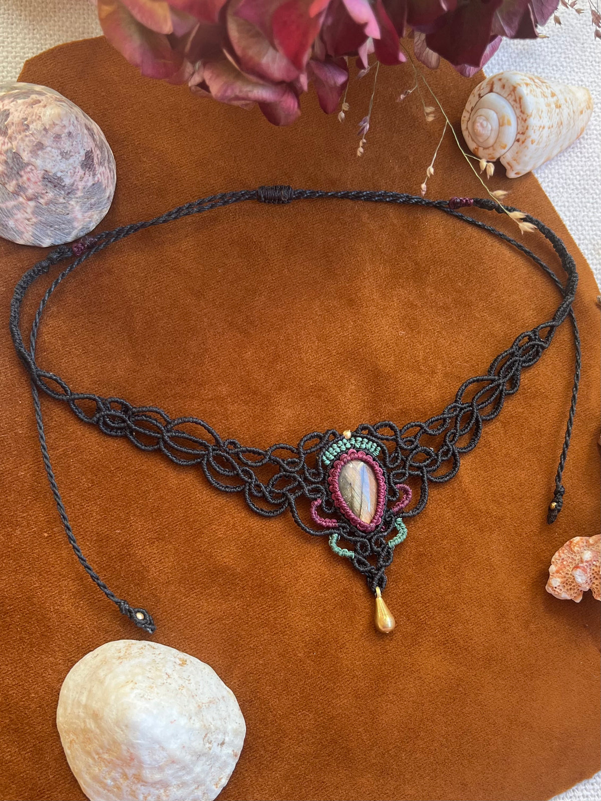  Labradorit Choker-Halskette