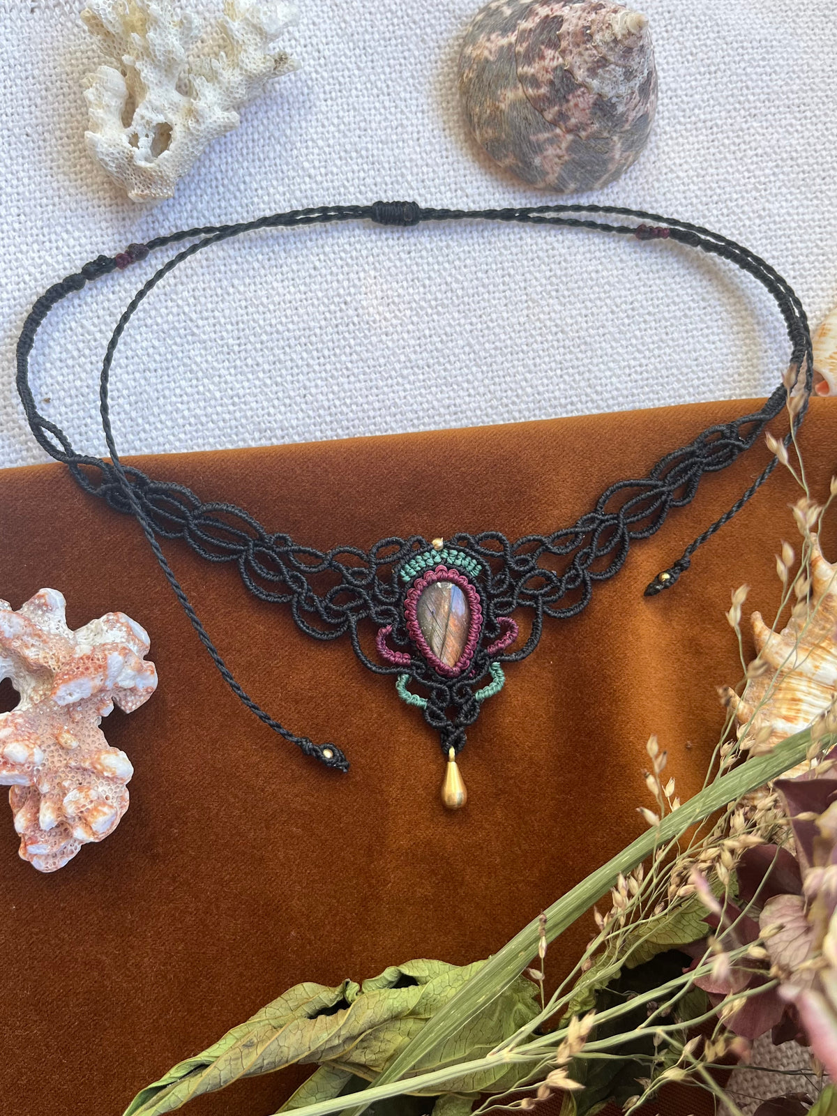  Labradorit Choker-Halskette
