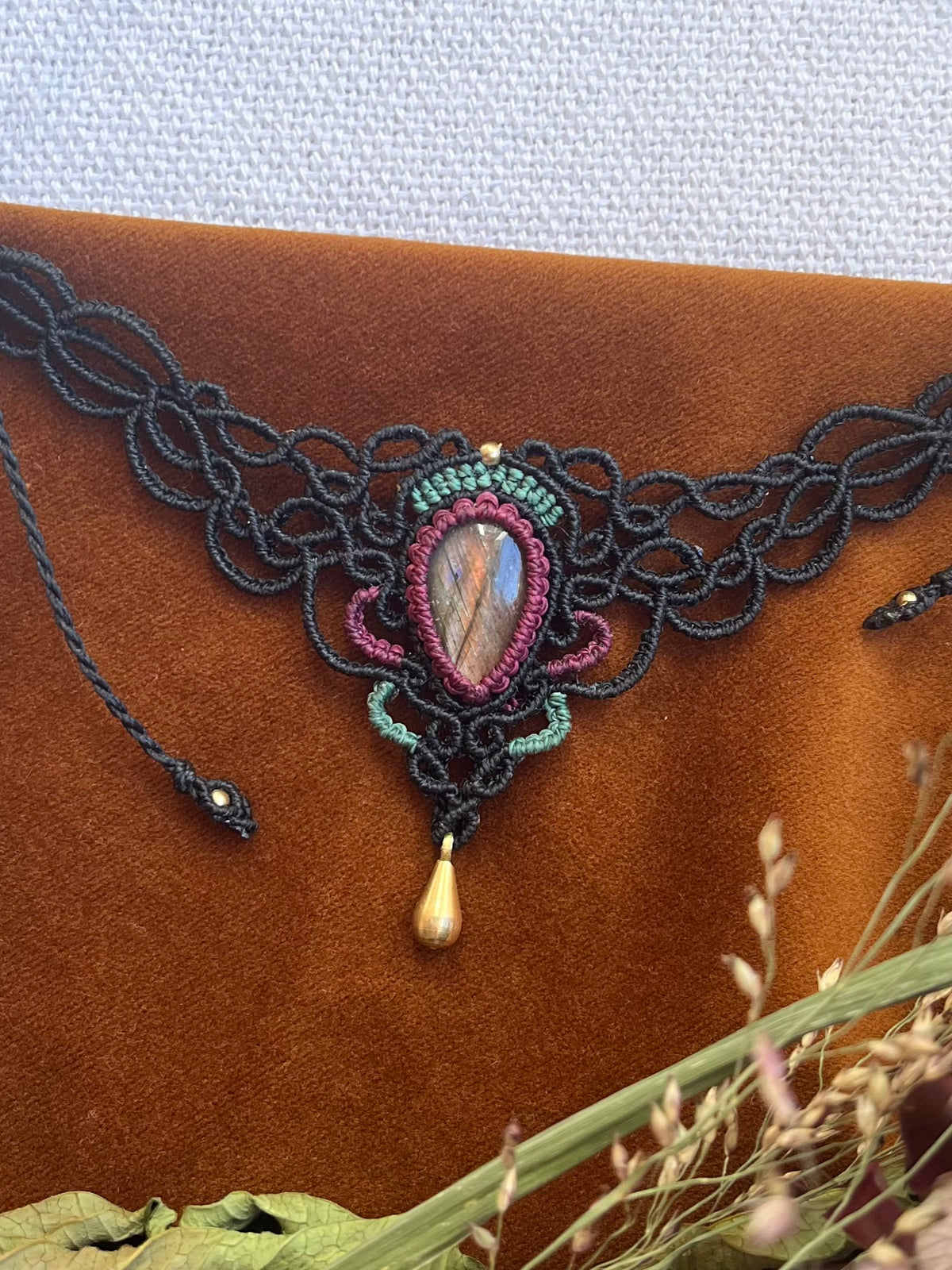  Labradorit Choker-Halskette