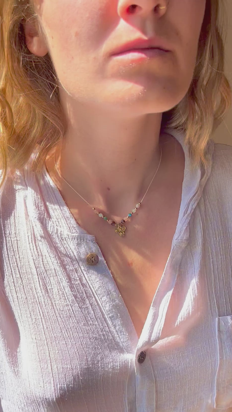 Mixed stones boho necklace